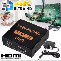 Divisor HDMI Splitter 1 Entrada 2 Salidas con Fuente