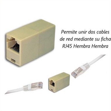 Acoplador RJ45 Hembra-Hembra para cable de red