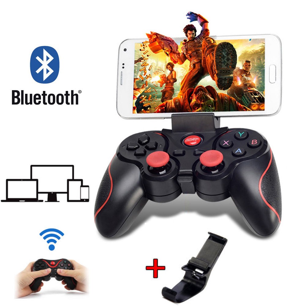 Control Gamepad Mando Bluetooth Android Pc Con Soporte